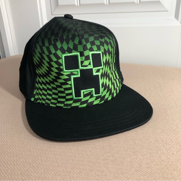 Minecraft Creeper Adjustable Snapback Green and Black Youth Hat Cap - Picture 2 of 9